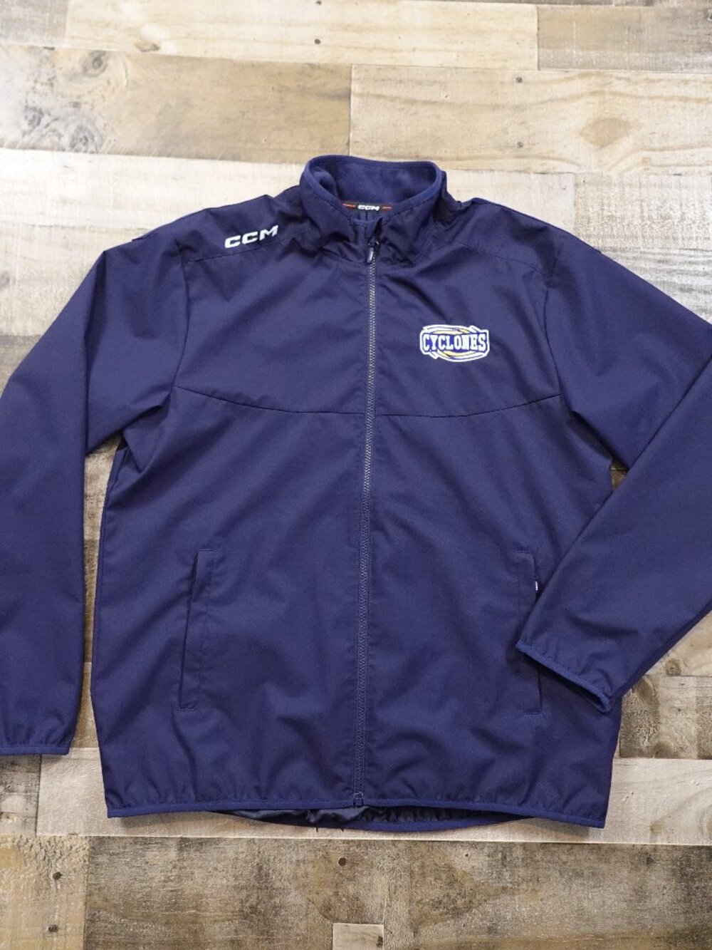 CCM Cyclones Coach Jacket Men’s Large Navy Tactical Cool Hockey Team